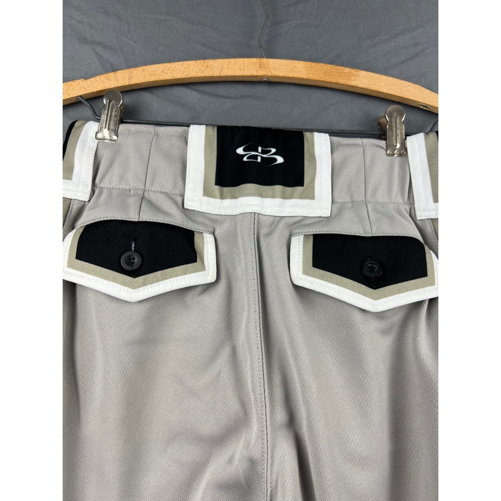 Boombah Baseball Pants Mens 28 Grey Black White Good Striped Athletic Uniform - Picture 4 of 9